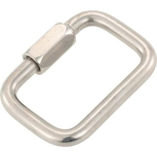 Stainless Steel Square Quick Link Locking Carabiner Hanging Hook Buckle for Paraglider Wing Camping Hiking Outdoor Tools