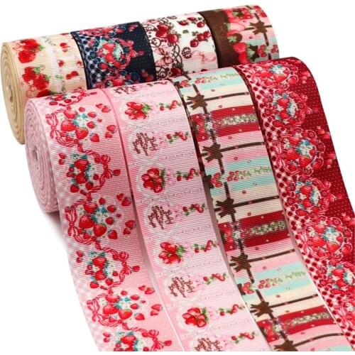 10 Yards 1.5'' 38MM Lolita Fruit Printed Ribbon For Hair Bows DIY Crafts Handmade Accessories Y2021031701