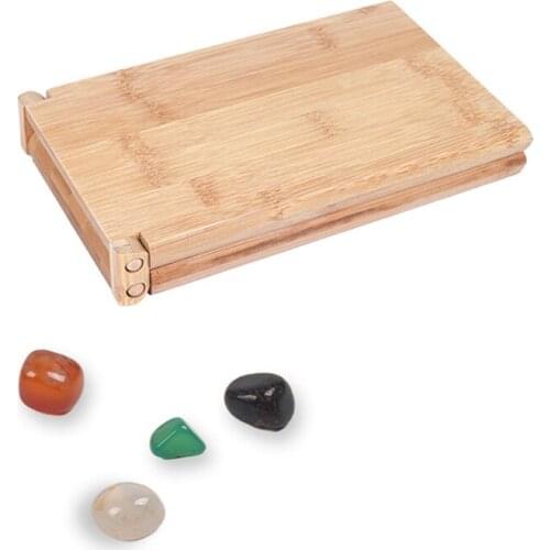 P31B Mancala Board Game with Colorful Stones Pebbles Folding Wooden Board Chess Set