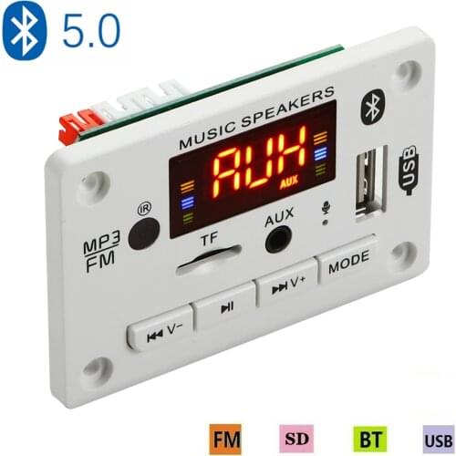 Hands-free MP3 Player colorful Screen Decoder Board 12V Bluetooth 5.0 Car FM Radio Module Support TF USB AUX Recorders for Car