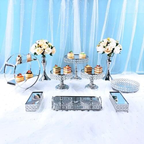 10pcs Silver cake rack set cupcake tray cake tool home decoration dessert table decoration party wedding display
