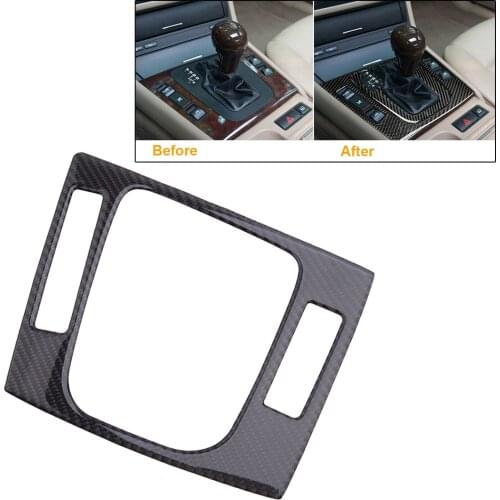 Black Carbon Fiber Car Inner Gear Shift Box Panel Cover Trim Sticker Fit For BMW 3 Series E46 1998-2000 2001 2002 2003 2004 2005