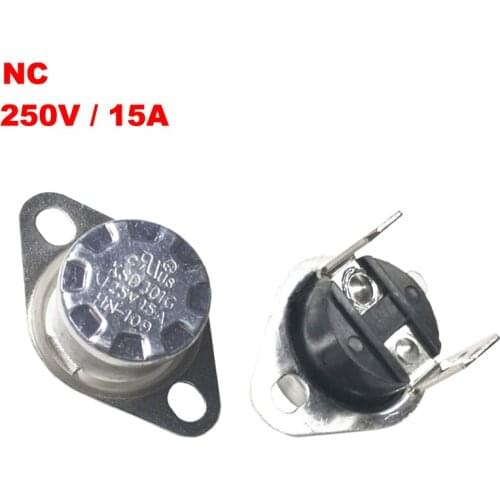 125 130 135 145 150 Degree AC 250V 15A KSD301 Right Angle Normally Closed NC Water Heater Themostat Temperature Control Switch