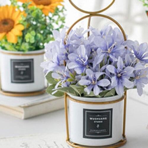 The latest Nordic simulation living room decoration flower plastic fake tea table sample dry decoratio