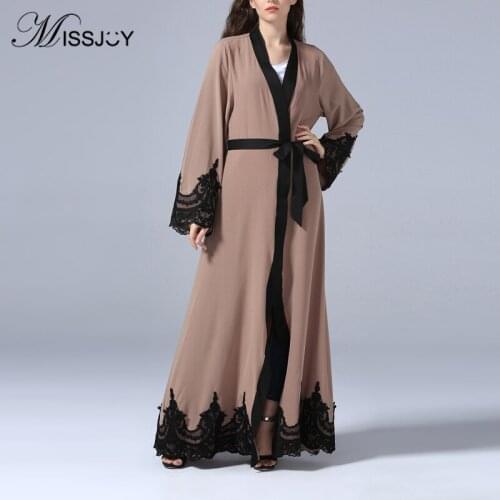 MISSJOY New 2021 Dubai Muslim Women Elegant Islamic Cardigan Kaftan Abayas Kimono Maxi Dress Pakistani Turkish Long Robe