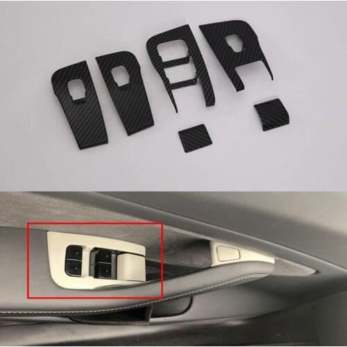 New ABS Car Styling For Tesla Model Y 2021 Left Hand Drive Door Armrest Window Lift Switch Cover Trim 4PCS