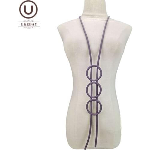 UKEBAY NEW Long Pendant Necklaces Women Statement Necklace Handmade Rubber Jewelry Big Accessories For Party Clothes Chain gifts