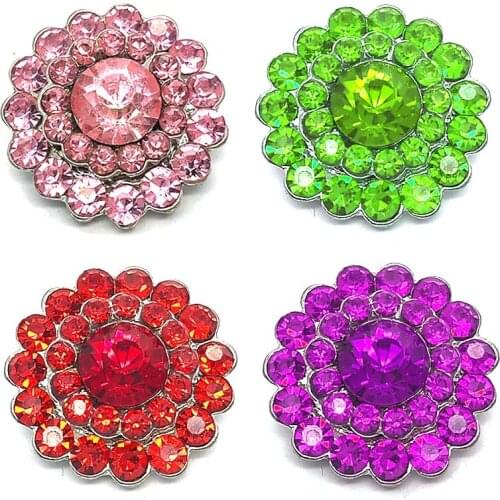 Wholesale 028 18mm 20mm rhinestone metal snap button for Bracelet Necklace Jewelry For Women Fashion accessorie