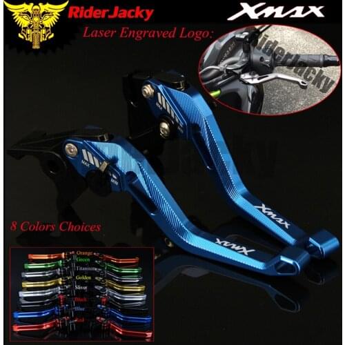 RiderJacky 3D Rhombus Hollow Adjustable Motorcycle Brake Clutch Levers For Yamaha X-MAX 300 XMAX 2017-2018 17 18