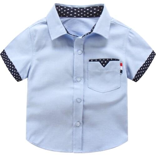 4-12years baby boys shirt cotton summer short-sleeve 2021 new arrival shirts thin breathable kids clothes top wear