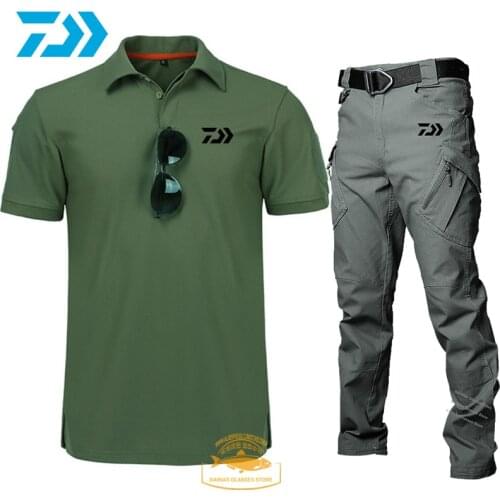 Daiwa Fishing Suits Military Uniform Shirt + Pants Outdoor Airsoft Paintball Tactical Ghillie Suit Camouflage Hunting Clothes