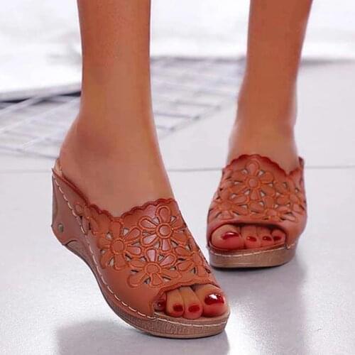 Women Wedges Sandals Flowers Roman Ladies Shoes 2021 Summer Women Sandals Female Open Toe Shoes Women Footwear Zapatos De Mujer