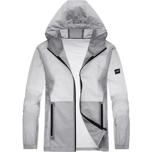 Sunscreen Mens Fishing Thin Jacket Summer Ice Thin Breathable Anti Ultraviolet Outdoor Skin Sunscreen Mens Clothing