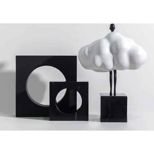 Modern Abstract Figure Cloud Sculpture Hotel Sales Office Living Room Office Creative Decor Ornaments Resin Marble Figurines