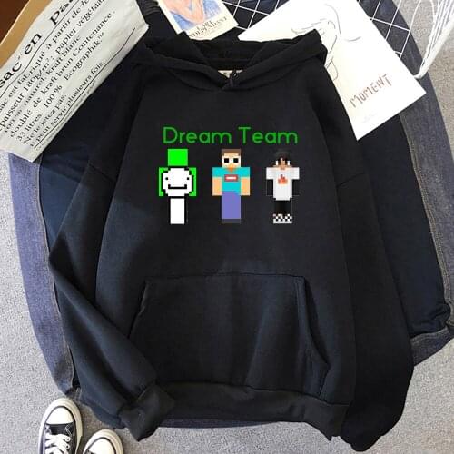 Anime Hoodie Dream Team oversized crewneck Sweatshirt Men Hoody Wastaken Harajuku Fleece Streetwear Tops Hip Hop Black Clothes
