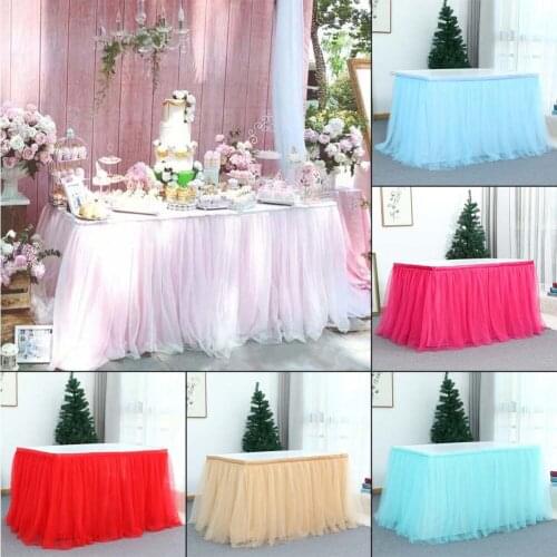 Tulle Table Skirt Tutu Table Skirts Tableware Wedding Party Decoration Birthday Party Baby Shower Banquet Home Party Supplies
