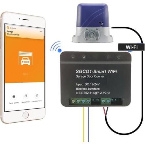 Smart WIFI Garage Door Opener Receiver Controller Mobile APP Wireless Remote Control Module for Swing Sliding Gate Door Opener