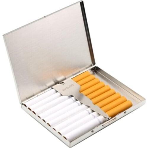 Vintage Stainless Steel Cigaret Case Metal 20 Cigarettes Storage Box Anti-pressure Moisture-proof Tobacco cigaret case