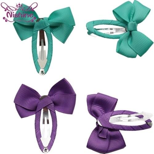 10pcs/lot Lovely Handmade Bowknot Baby Girls BB Clips Solid Color Bows Bangs Hairpins Kids Hair Accessories Photography Props