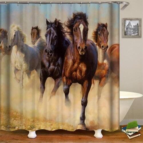 Western Cowboy Boots Hats Horses Waterproof Cloth Shower Curtains Waterproof Polyester Fabric Bathroom Decor Accessories Curtain