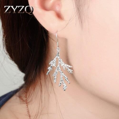 ZYZQ New Stylish Infinity Love Stud Earrings For Women Cedar Leaf Shaped Pendant Dangle Earrings Luxury Party Jewelry For Women