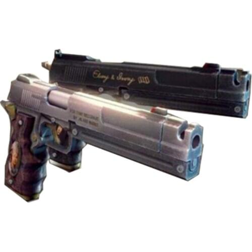 1 : 1 White Elephant Gun Firearms Handmade DIY 3D Paper Model Dual Pistol