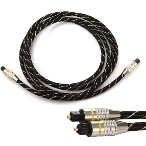 1/2/3 meters OD6.0 Toslink Male to Male Optical Fiber Audio Cable Braided Toslink Cable Replacement for Xbox 360 PS3 PS4 Laptop