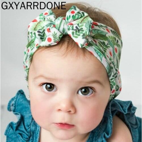 10pcs Baby Flower Fruit Print Headband for Girls Kids Soft Elastic Nylon Hairband Kids Hair Bows Bands Head Wraps Accessories