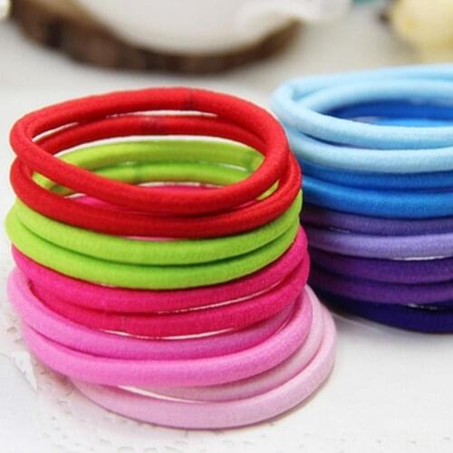 100Pcs Ponytail Holder Hair Bands Rope Ties Strong Elastic Rubber Band Hair Rope Headband Headband Hair Accessories