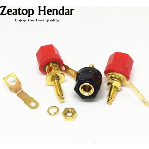 100Pcs Hex Head Terminal Speaker Amplifier Screw Binding Posts for 4mm Banana Plugs Sockets Connector Gold