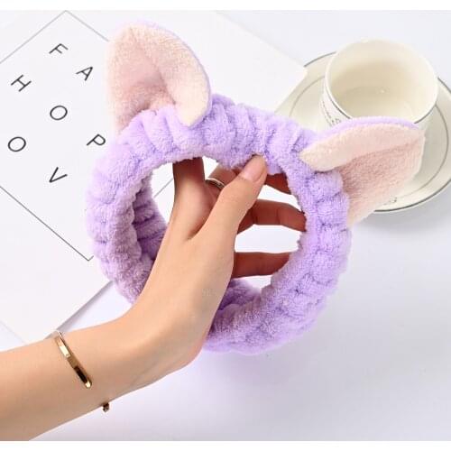 2021 Cat Ears Headbands for Women Girls Makeup Face Washing Headband Hairdo Headwrap Hairband Turban Hair Accessories Bnadgae
