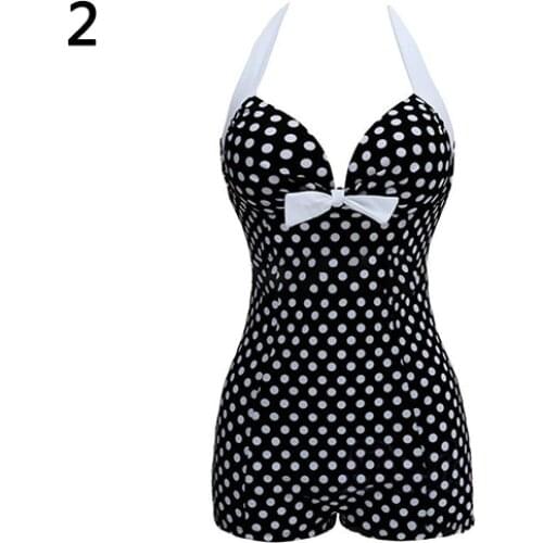 2021 Sexy Women One-piece Bathing Suit Dotted Beachwear Push Up Monokini Swimsuit Swimwear
