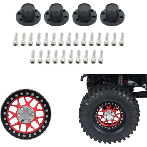 4PCS Aluminum alloy 1.9 2.2" Wheel Rim Center Cap 6 holes Nut for 1/10 RC Crawler Traxxas TRX4 TR-X4 Axial SCX10 D90 Tamiya