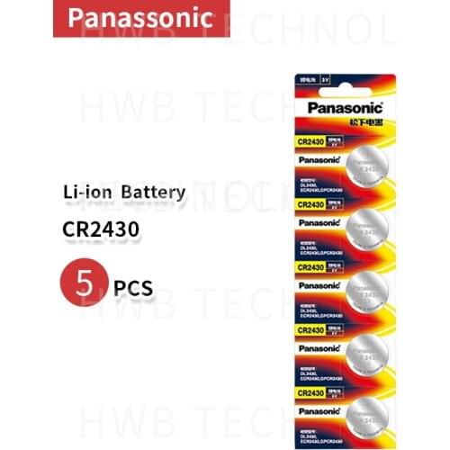 5pcs/lot New Genuine Panasonic CR2430 3V CR 2430 Button Battery Car Remote Control Key Camry Coin Cell Batteries