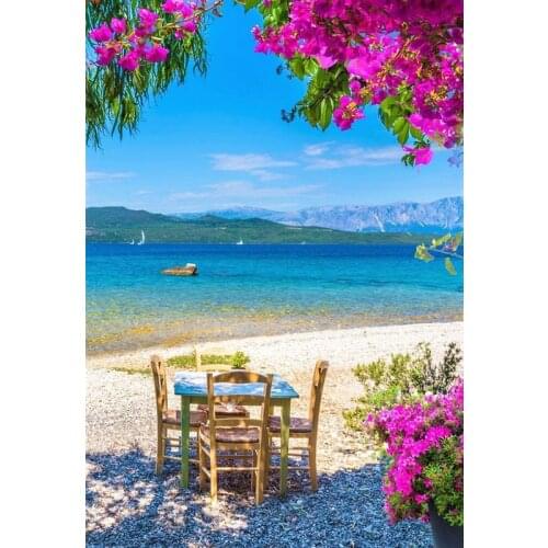Beautiful Greece beach DIY Diamond Painting Greece coast Diamond Embroidery Greece sea Cross Stitch Rhinestone Mosaic Painting
