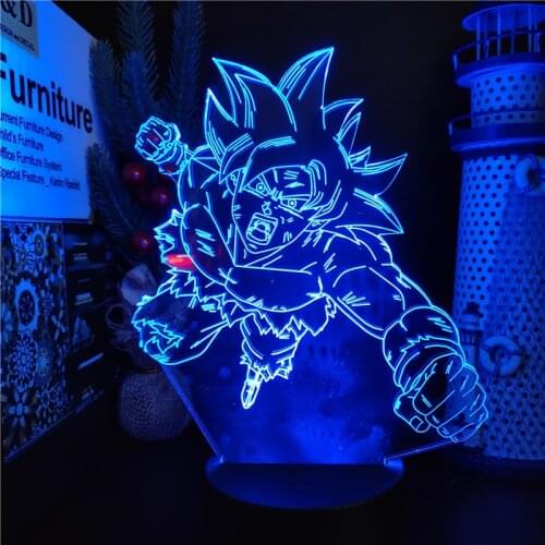 Bandai Dragon Ball Z Son Goku Anime Figure 3d Night Lights Model Led Action Figma Visual Lamp Juguetes Ultra Instinct Brinquedos