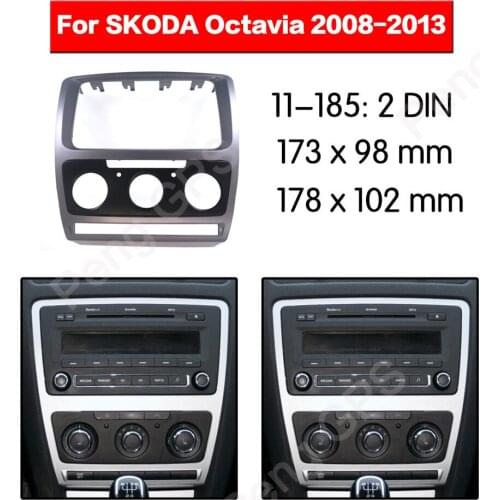 2 DIN Car Radio stereo Fitting installation adapter fascia For SKODA Octavia 2008 2009 2010 2011 2012 2013 frame Audio