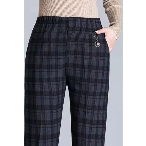 8XL extra-large fat mother autumn pants middle-aged spring and autumn trousers plus fat middle-aged and elderly casual trousers