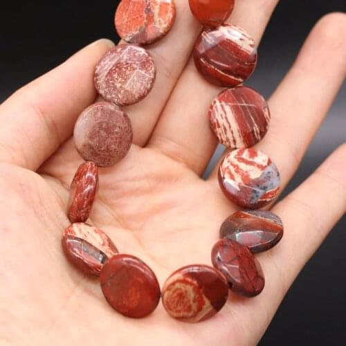 13pcs Flat Round Natural Stone Beads Clear Quartzs Bracelet Necklace Jewelry For DIY Jewelry Birthday Gifts Size 16x16x6mm