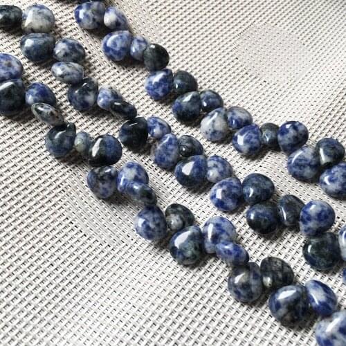 2020 Natural Stone Loose Bead Horizontal Hole Water Drop Shape Glossy Sodalite Stone Beads for Jewelry Making Necklace Bracelet