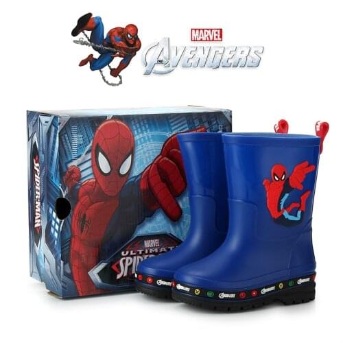 Disney new childrens rain boots mid-tube water shoes girls plus velvet overshoes detachable plus cotton warm boys boots