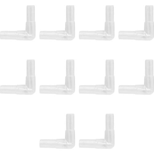 10Pcs 2 Way Clear Connector Elbow Tube Air Valves Fitting Aquarium Fish Tank