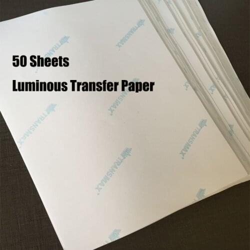 Imported Quality 50 Sheets/Lot Luminous Dark T-Shirt Transfer Paper for Cotton with Shipping Fee