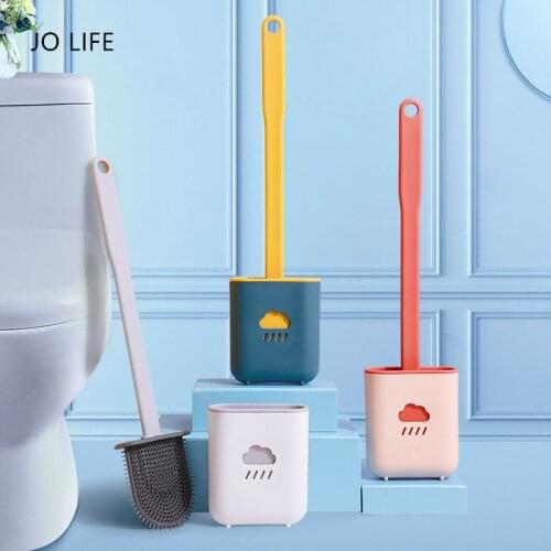 JO LIFE Wall Mounted Cleaning Brush TPR Material Flat Head Toilet Brush Bathroom Cleaning Tools