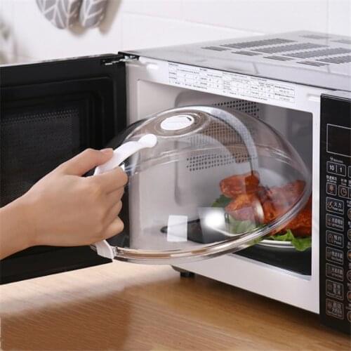 Microwave Food Cover Professional Handle Fresh-Keeping Transparent Anti-Sputtering Heat Resistant Lid Microwave Food Hot Dish