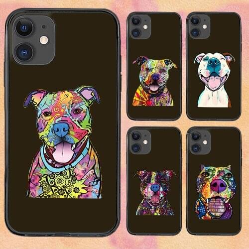 Pitbull Bulldog Cute Phone Case For iphone 12 11 6 Mini Pro XS Max X XR 7 8 Plus Soft TPU Cover 12Pro 11Pro 12Mini