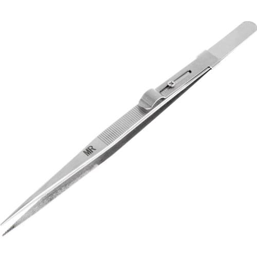 MR Jewelry Tweezer Lock Catch Tiny Diamond Stainless Steel Adjustable Craft Tool