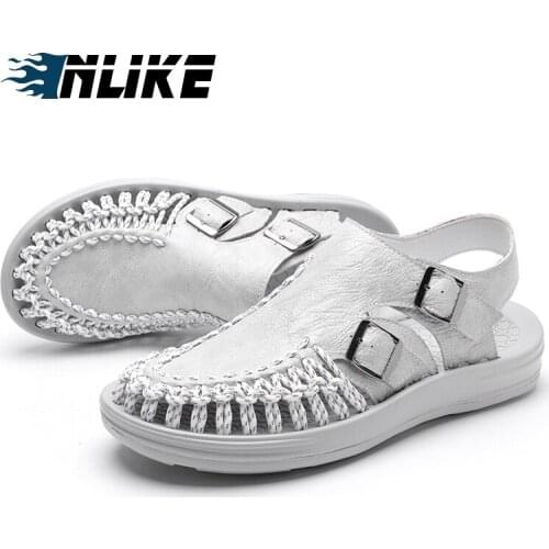 Men Casual Shoes Men Sandals Fashion Handmade Weaving Design Breathable Casual Beach Shoes