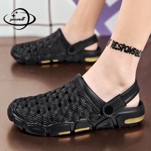 40-45 Mens Mules & Clogs Summer Sandals Solid Color Platform Indoor Slip-On Beach Slippers Male Garden Shoes Hy16