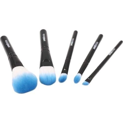 Yaqi 5pcs Mini Synthetic Hair Wood Handle Cosmetic Brush Set Travel Makeup Brush Set